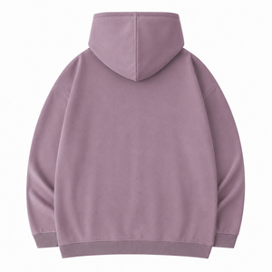 Sweat-shirt à capuche oversize pour homme, violet uni, en molleton, décontracté, avec poches, en coton tricoté, coupe classique, pour l'automne - Product Image 5