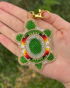 Artistic Embroidery Beaded <b>Keychain</b> Handcrafted Classic Eco-Friendly Fashion Charm Handbags Backpacks Premium Embroidered Key - Product Image 5