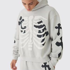 Halloween All Over Print Sweatsuit Skeleton Pumpkin Spooky Graphic Hoodie and Joggers Set Unisex Tracksuit Party <b>Costume</b> OEM - Product Image 6