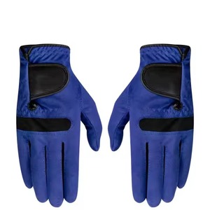 Blue Golf <b>Gloves</b> Pair Breathable Full Finger Snap Closure Outdoor Sports - Product Image 1