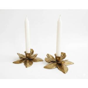 Support de bougie en métal argenté en forme de lotus pour table, cheminée, décoration de mariage, centre de table, ou occasion festive - Product Image 6