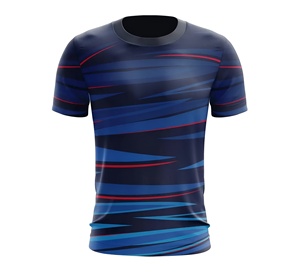 Maillot de sport performant pour homme Stealth Crimson Pulse, dégradé noir-rouge, coupe athlétique moderne, respirant - Product Image 2