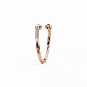 Anillo Abierto de Moda con Flecha Geométrica y Diamante Cultivado en Laboratorio para Mujer, Anillo de Compromiso o Aniversario en Oro de 10K, 14K, 18K, Plata 925, 935 - Product Image 4