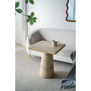 Comodino quadrato color crema con base a piedistallo 20x20x24 - Product Image 4