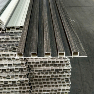 Modern WPC Wall Panels Dark Wood Grain Waterproof Indoor Decoration Contemporary Style Fast Installation Clips - Product Image 1