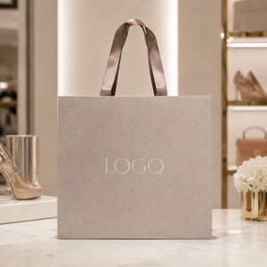 <strong>Personalized</strong> Eco-Friendly Luxury Ribbon Handle Coated Paper Cosmetic <strong>Gift</strong> <strong>Bags</strong> for Custom Boutique Clothing - Product Image 1
