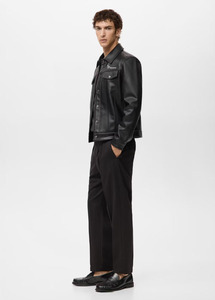 Veste en cuir d'agneau confortable et respirante, col montant, fermeture éclair, décontractée pour l'hiver, vestes décontractées personnalisées pour hommes - Product Image 3