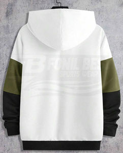 Ensemble de survêtement à capuche zippé pour homme, 100% Coton respirant, imprimé uni, manches longues, coupe droite décontractée, design 2-en-1, Hiver, Vente en gros - Product Image 3