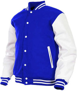 Chaqueta Varsity de Alta Calidad Unisex, Nueva Moda, Manga de Cuero, Estilo Vintage, Chaqueta de Béisbol con Letras Bordadas en Chenille Personalizadas - Product Image 3