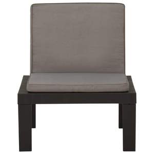 Chaise longue gris anthracite en plastique durable et tissu moyen pour usage extérieur - Product Image 2