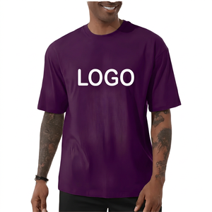 T-shirt en coton épais pour homme, coupe ample, logo personnalisé, manches courtes, streetwear, vêtements décontractés tendance - Product Image 1