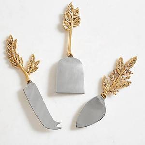 Juego de cuchillos para queso minimalistas de metal, hoja de acero inoxidable para servir con estilo en tablas de charcutería, accesorios de lujo para queso gourmet. - Product Image 3