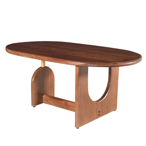 Mesa de Centro Moderna de Mediados de Siglo, de Madera de Mango Sólida con Acabado Tubbaq, Patas Plegables en Forma de U, Mesa de Centro Resistente para Sala de Estar - Product Image 2