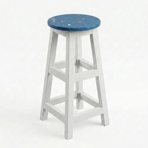 4GoodThings - Taburete de Bar Ecológico de Plástico Reciclado, Diseño Minimalista, Estructura de Madera, para Hogar, Bar, Hotel, Granja, Comedor, Exterior - Product Image 2