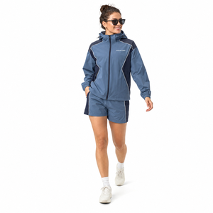 Ensemble veste légère et short pour femme, coupe-vent à capuche en tissu Ripstop, fabrication sur mesure pour usine de vêtements - Product Image 2