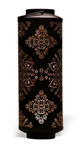 Lanterne ronde noire avec couvercle, motif floral en relief, résistante à la chaleur, décoration d'intérieur, porte-bougie - Product Image 3
