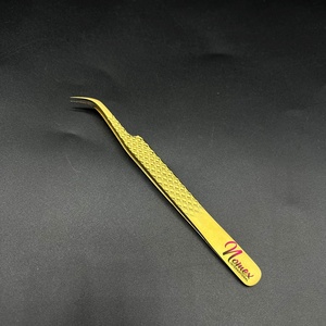 แหนบปลายโค้ง ต่อขนตา ชุบพลาสมา ชุบทอง คุณภาพพรีเมียม สแตนเลสเกรดผ่าตัด - Product Image 3