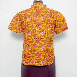 เสื้อผู้หญิงแขนกลาง ลายพิมพ์ลำลอง ผ้าฝ้ายทอ สไตล์วินเทจ ลายดอกไม้ สำหรับงานปาร์ตี้ริมชายหาด ขายส่งสำหรับฤดูร้อน - Product Image 6