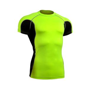 Venta caliente Rash Guards para hombres de manga corta Comprimido O-cuello Multi-Panel Cosido Ropa deportiva de secado rápido Rsh Guards en venta - Product Image 4