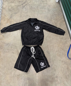 Conjunto Deportivo Casual de 2 Piezas, Chaqueta Cortavientos y Pantalones Cortos, Impermeable, con Cierre, Forro Polar, Transpirable y Antiarrugas, para Otoño - Product Image 2