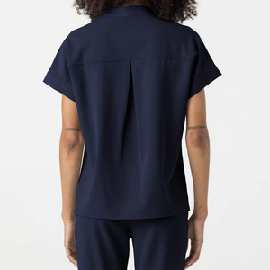 Conjunto de Uniforme Médico Azul Marino para Mujer, Pantalones y Blusa de Algodón y Poliéster, Venta al Por Mayor - Product Image 3