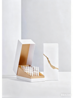 Boîtes cadeaux de luxe en carton gaufré recyclable Gymic avec éponge, matériaux recyclés pour parfum pour homme, poudre libre, crème pour les yeux, vernis à ongles