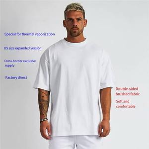 Camiseta de Verano 2026 para Hombre, de Algodón Orgánico Profesional, Personalizable, Blanca, Oversize, con Patrón Sólido, Lisa - Product Image 2