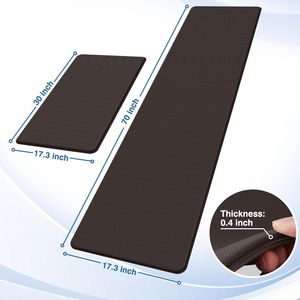 2pcs Kitchen Rugs Anti-Fatigue Cushioned Kitchen Mats Non-Slip Standing Desk Mat Waterproof Kitchen Flooring - Product Image 3