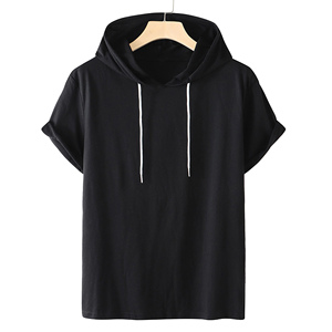 Sweat-shirts à manches courtes OEM ODM personnalisés en coton, production en gros, fabricant de vêtements pour hommes et femmes, sweats à capuche personnalisés - Product Image 4