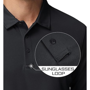 Polo de Manga Larga para Hombre con 3 Botones, de Secado Rápido, Estilo Pique, para Golf y Uso Táctico - Product Image 4