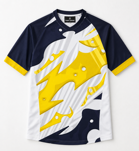 Camiseta Deportiva de Golf para Hombre FURAT LEATHERS, Cuello en V, Manga Corta, Estampado Digital Geométrico, Logotipo en la Espalda, Poliéster Transpirable de Secado Rápido - Product Image 1