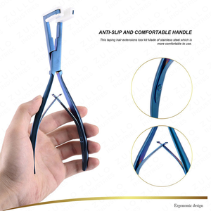 Premium <b>Long</b> <b>Nose</b> Hair Extension Pliers Stainless Steel Bead Removal and Application Tool for Tape Extensions - Product Image 3