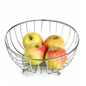 Corbeille à fruits moderne en acier inoxydable, panier rond en fil métallique pour fruits, corbeille de rangement pour comptoir de cuisine, légumes pour la maison et l'hôtel - Product Image 1
