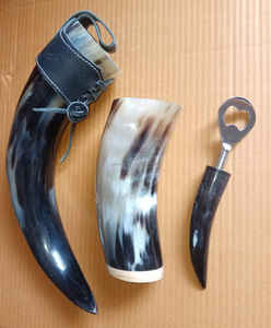 Corne de boeuf polie de haute qualité artisanat naturel animaux inspirés pour les fêtes de mariage Viking poudre boisson cuir nautique - Product Image 1