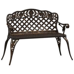 Banc de jardin en bronze durable, en aluminium moulé, de taille moyenne, pour usage extérieur - Product Image 2