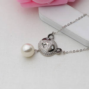 Collar con Colgante Vacío de Plata S925 con Perla de Panda para Mujer, Accesorios de Joyería DIY de Moda 346 - Product Image 2