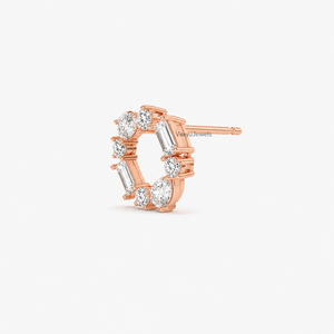 Boucles d'oreilles en or rose avec diamants ronds taille brillant, diamants blancs de laboratoire, bijoux de mariage pour femme, argent 10K 14K 18K 925 & 935 - Product Image 4