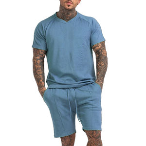 Ensembles de vêtements de sport pour hommes de haute qualité 100% coton, ensembles courts pour hommes, tenues en 2 pièces, ensembles décontractés d'été, ensembles de survêtements - Product Image 4