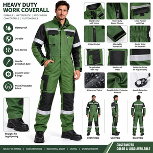 Overol de Trabajo Resistente al Agua, Antiencogimiento, Duradero, de Nailon y Poliéster, con Detección Frontal de Agujas, Color Personalizado, Unisex - Product Image 6