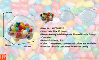 Boîte à bonbons miniature en forme d'avion en plastique PS transparent et écologique Kwang Hsieh, logo personnalisé, emballage alimentaire réutilisable