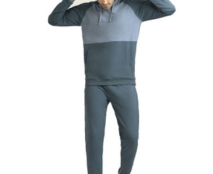 Wholesale 2026 <b>Winter</b> 2 in 1 Men's Tracksuit Set | Adjustable Hooded Solid Casual Design 100% Cotton Breathable Lightweight - Product Image 1