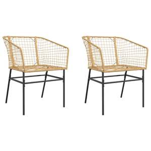 Sedia da Giardino in Rattan PE Marrone con Telaio in Acciaio Verniciato a Polvere, Misura Standard - Product Image 2