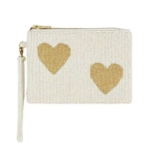 Handmade Cotton Fabric Embroidered Beaded Coin <b>Purse</b> <b>Red</b> White Small Savings <b>Purse</b> Durable High Quality Cash Card - Product Image 2