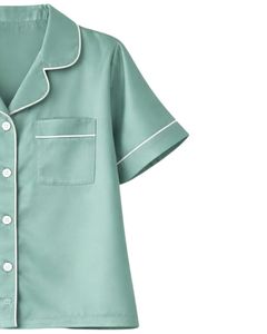 Ensemble de pyjama pour femme en satin vert menthe personnalisé, manches courtes, boutonné, style soie, deux pièces, vêtements de nuit, ensemble de shorts de détente - Product Image 4