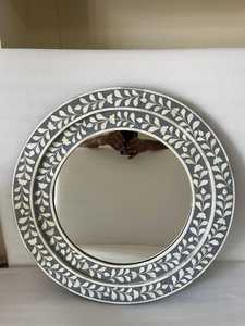 Handcrafted bone inlay <b>mirror</b> frame featuring intricate patterns, timeless elegance, and artisan charm. - Product Image 4