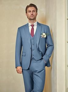 Elegant Slim Fit Wedding <b>Suit</b> Pant Coat Luxury Tuxedo - Product Image 3