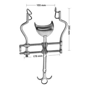 Retractor Abdominal Autoretráctil BALFOUR con Hojas Laterales de 60 mm de Profundidad y Hoja Central de 47 x 80 mm, Instrumentos Médicos con Certificación CE - Product Image 1