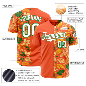 Uniformes de Béisbol Premium de Primera Calidad con Camisetas de Malla de Alta Calidad y Jersey con Cuello en V, Botones Frontales y Manga Corta en Naranja - Product Image 4