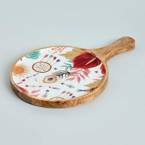 Bandeja para Servir Pizza de Madera de Mango, Elegante Plato Redondo para Aperitivos, Organizador Multiusos y Regalo Disponible para la Venta al Precio Más Bajo - Product Image 6