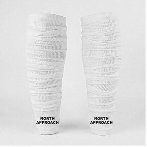 North Approach <b>Knee</b> <b>High</b> <b>Socks</b> White Solid Knitted Breathable Casual for Adults - Product Image 1